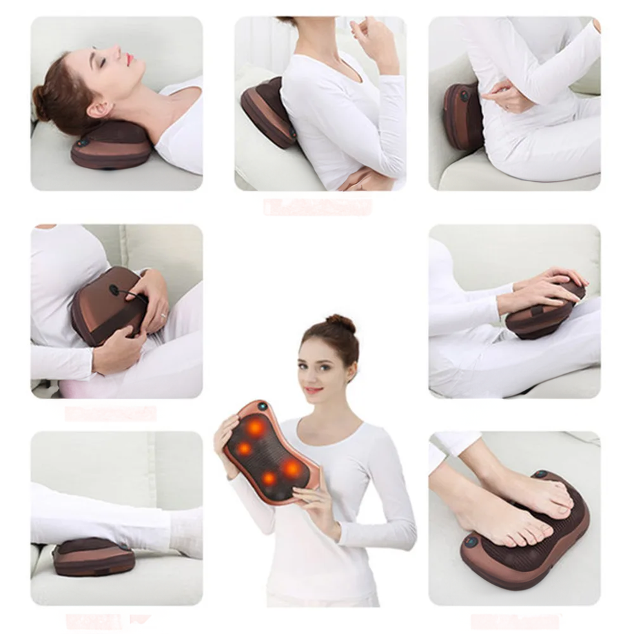 Appareil De Massage Multifonction TD® - 4 Têtes, Anti-douleur Et Relaxant, Pour Dos, Nuque Et Muscles
