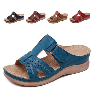 Allbestop Sandales Été Confortable pour Femme, Sandales Compensées Femme Été Confortable Orthopédique Sandale Talon Haut Escarpins Talon Haut Sexy Nu Pieds T-Strap Élastique Chaussures de(Blanc,35