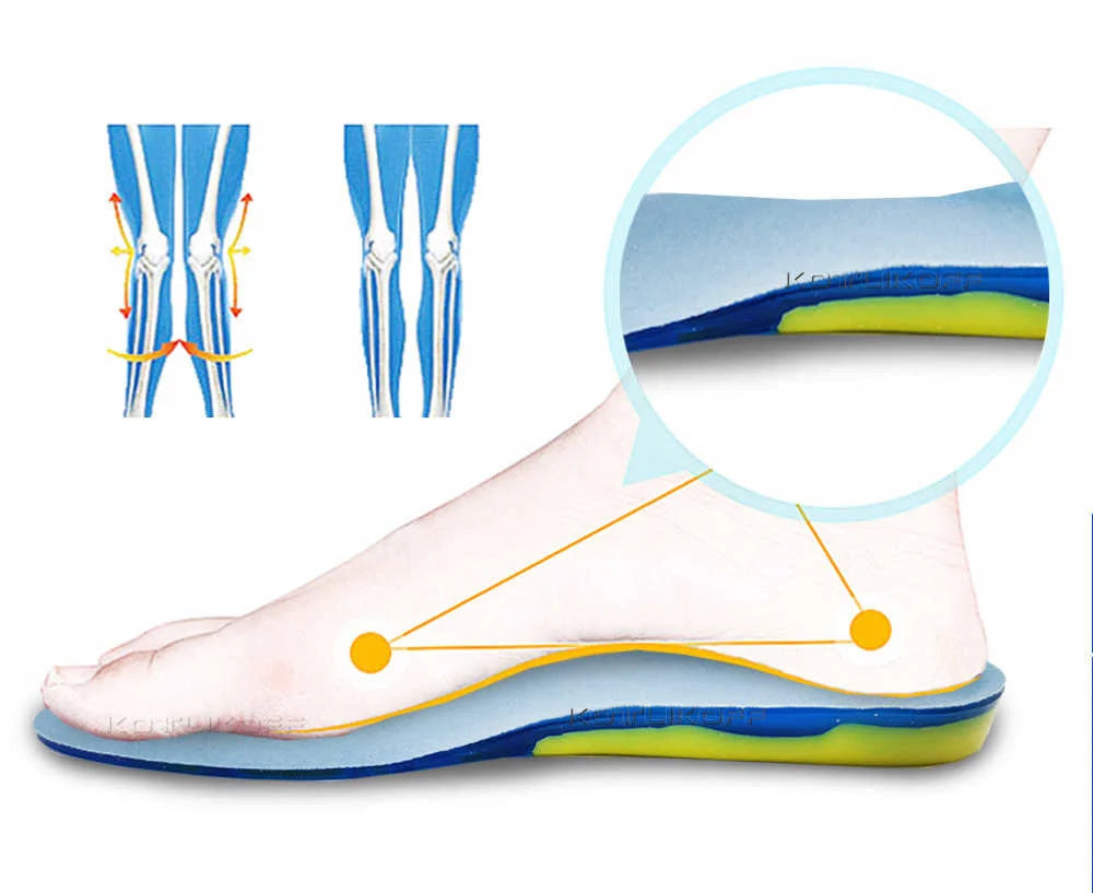 Semelles orthopédiques unisexes en gel silicone pour sportifs